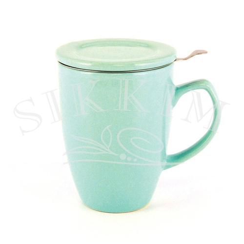 `Plint` Turquoise Mug 300ml with Strainer